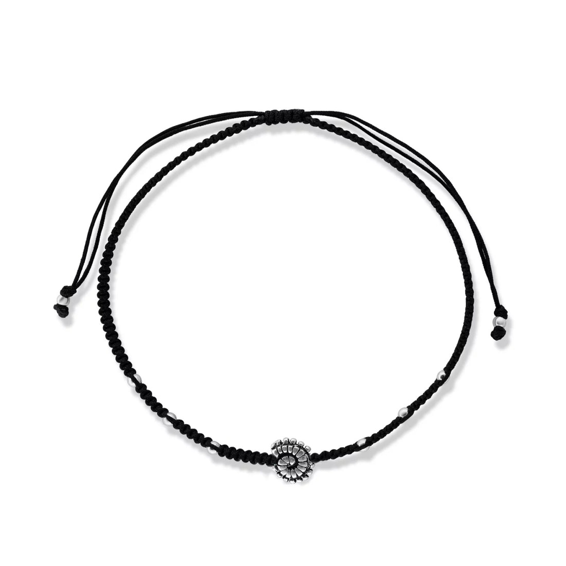 Bratara cu snur Black Sea Snail, Argint 925, Pentru Femei