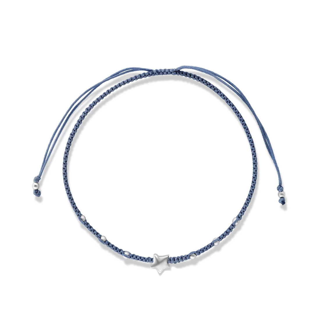 Bratara cu snur Blue Star, Argint 925, Pentru Femei