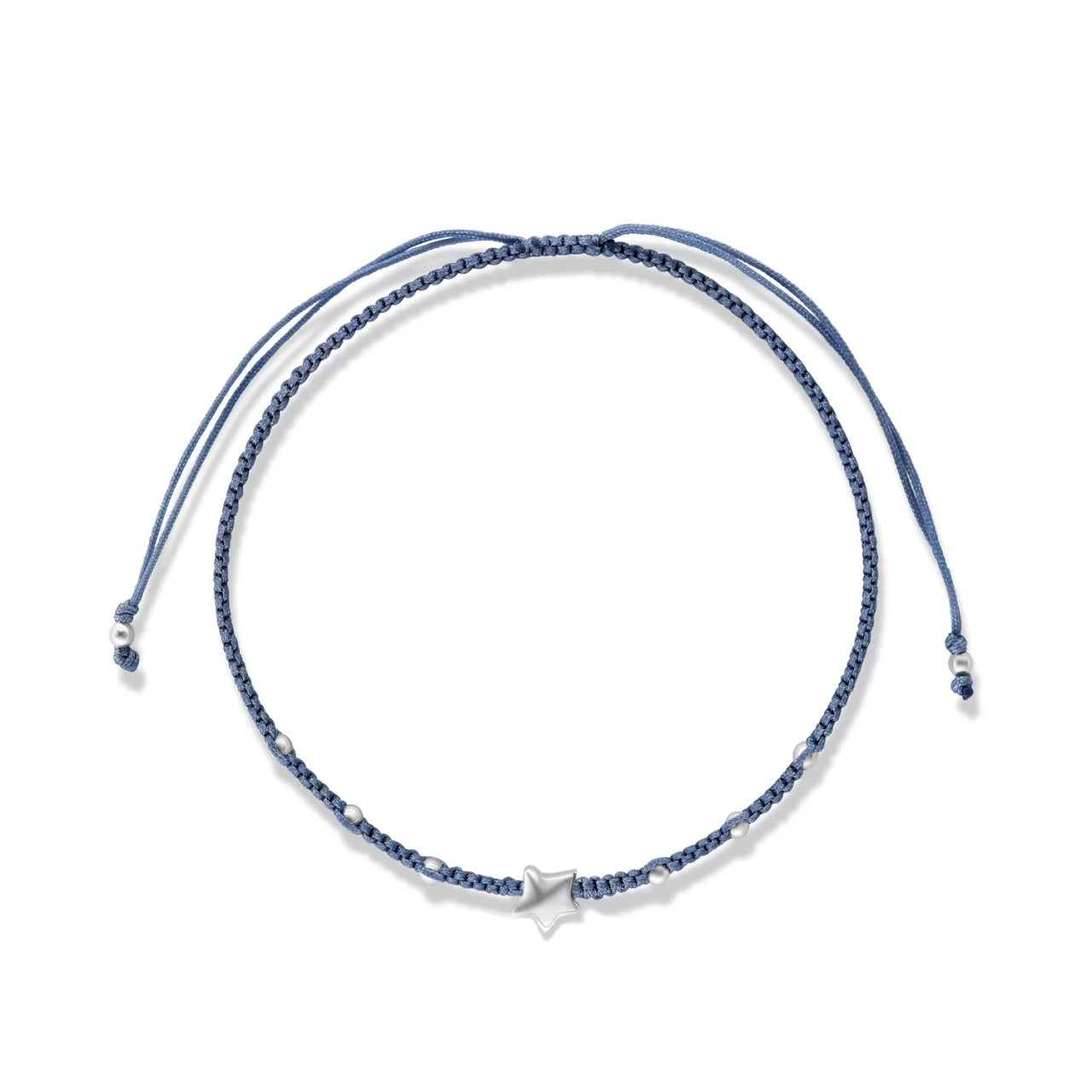 Bratara cu snur Blue Star, Argint 925, Pentru Femei