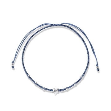 Bratara cu snur Blue Star, Argint 925, Pentru Femei