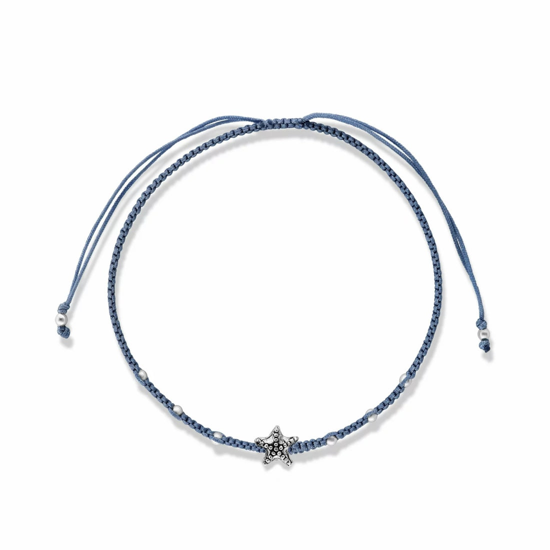 Bratara cu snur Blue Starfish, Argint 925, Pentru Femei