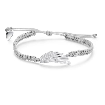 Bratara cu snur Couple Angel Wing, Argint 925, Pentru Femei 3.50g