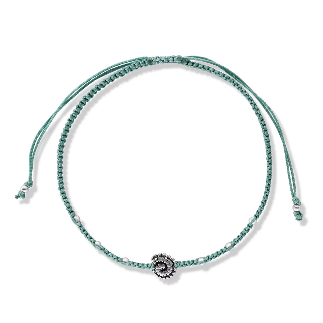 Bratara cu snur Green Sea Snail, Argint 925, Pentru Femei