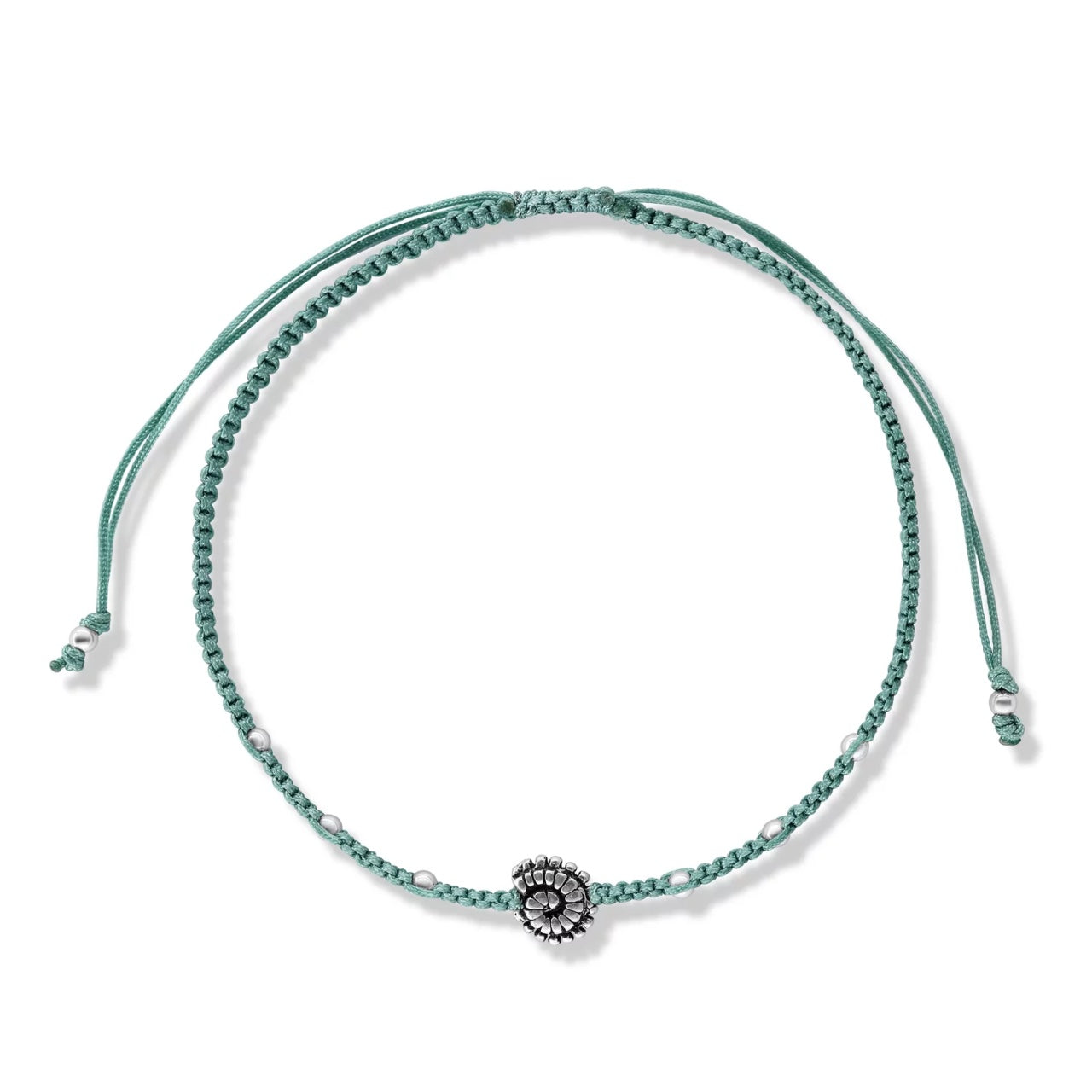Bratara cu snur Green Sea Snail, Argint 925, Pentru Femei