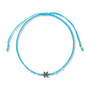 Bratara cu snur Light Blue Turtle, Argint 925, Pentru Femei