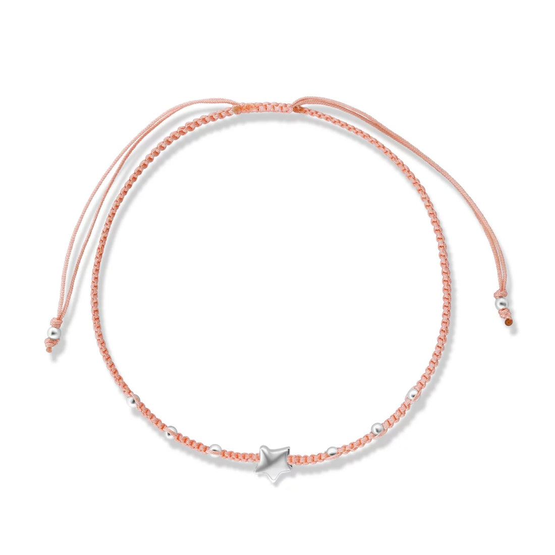 Bratara cu snur Orange Star, Argint 925, Pentru Femei