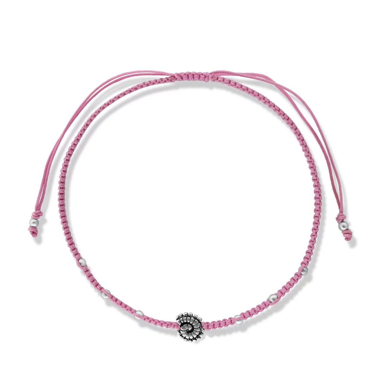 Bratara cu snur Pink Sea Snail, Argint 925, Pentru Femei