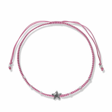 Bratara cu snur Pink Starfish, Argint 925, Pentru Femei