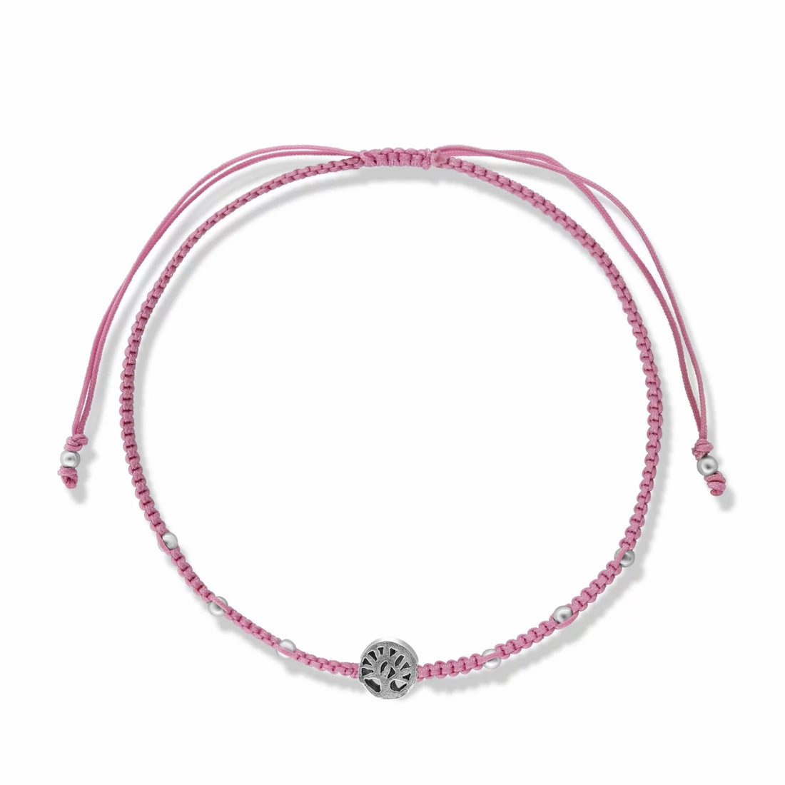 Bratara cu snur Pink Tree, Argint 925, Pentru Femei