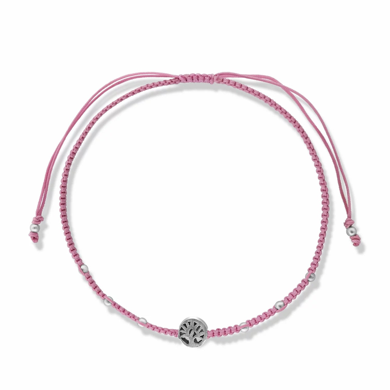 Bratara cu snur Pink Tree, Argint 925, Pentru Femei