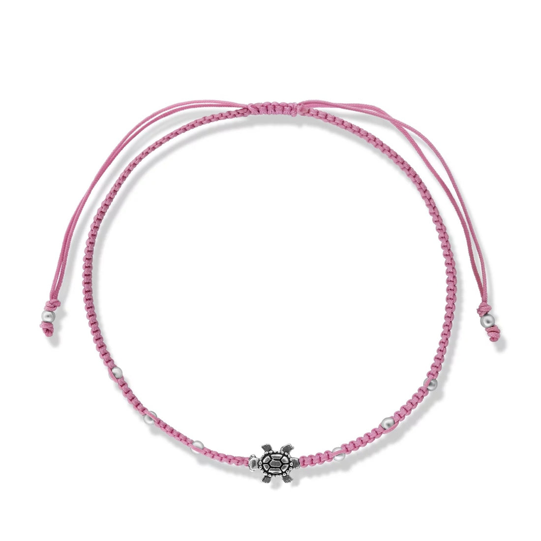 Bratara cu snur Pink Turtle, Argint 925, Pentru Femei