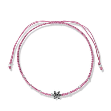 Bratara cu snur Pink Turtle, Argint 925, Pentru Femei