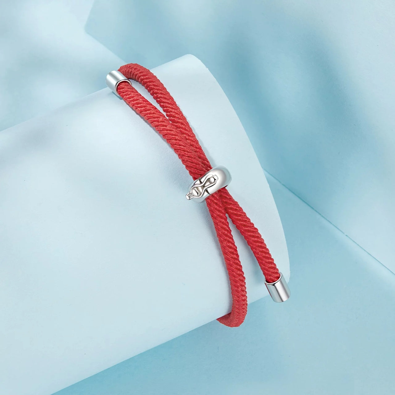 Bratara cu snur Red Knot, Argint 925, Pentru Femei