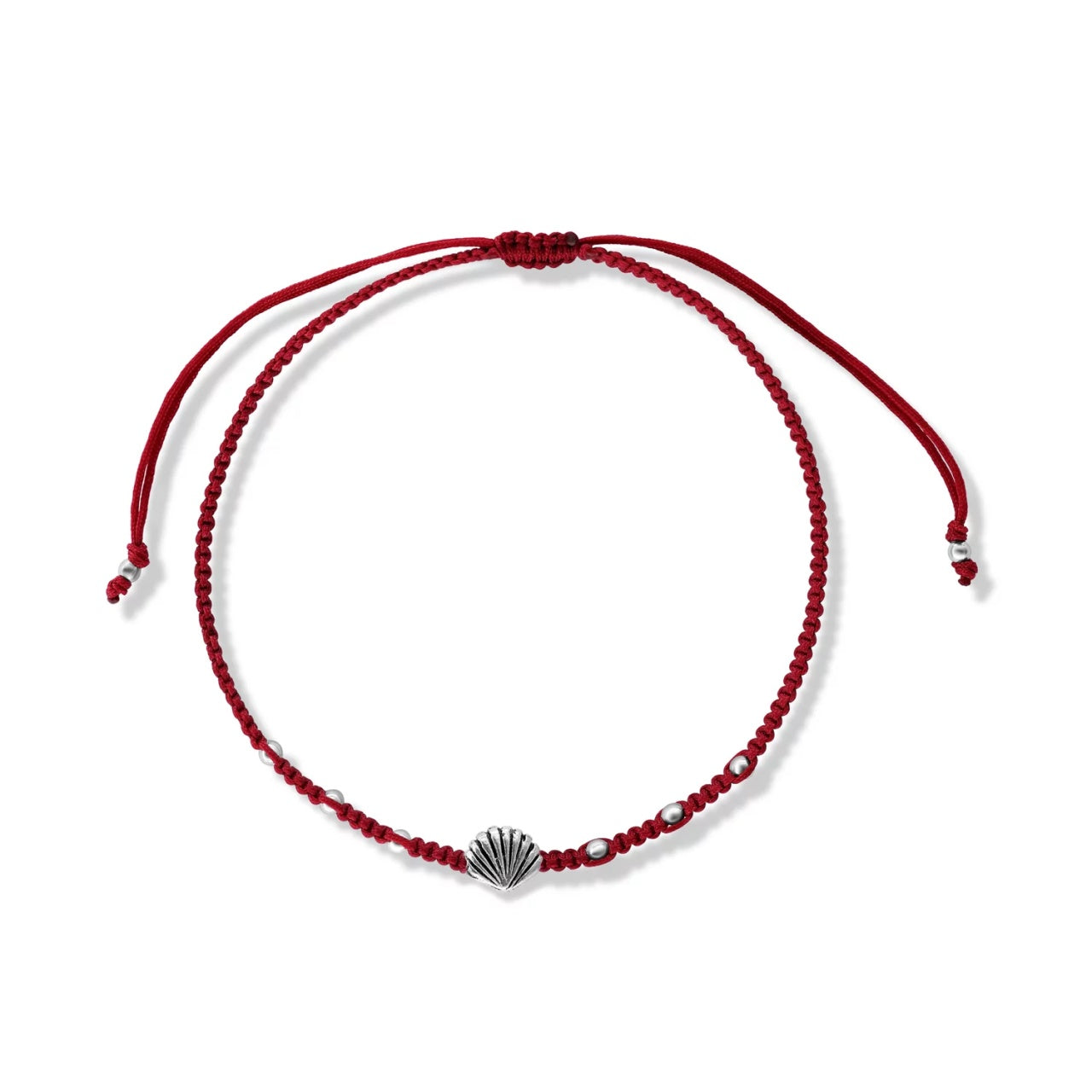 Bratara cu snur Red Shell, Argint 925, Pentru Femei