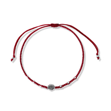Bratara cu snur Red Shell, Argint 925, Pentru Femei