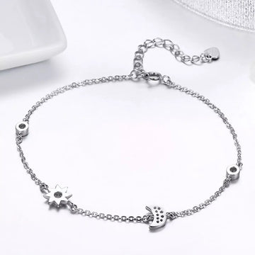 Bratara din argint Beautiful Sun & Moon, Argint 925, Pentru Femei