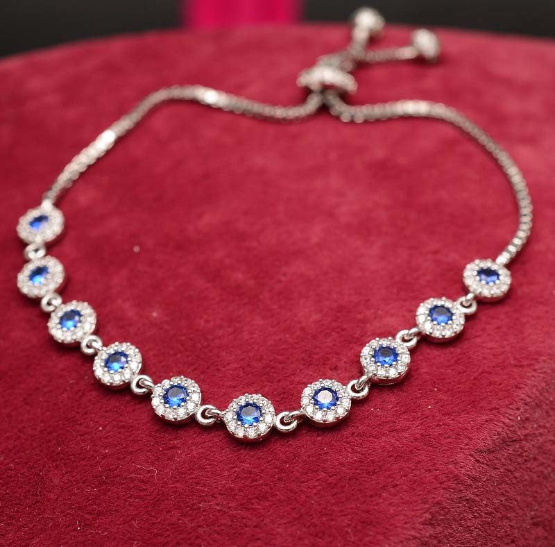 Bratara din Argint 925 Blue Eye Crystal Link