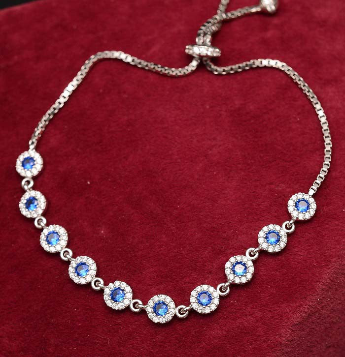 Bratara din Argint 925 Blue Eye Crystal Link
