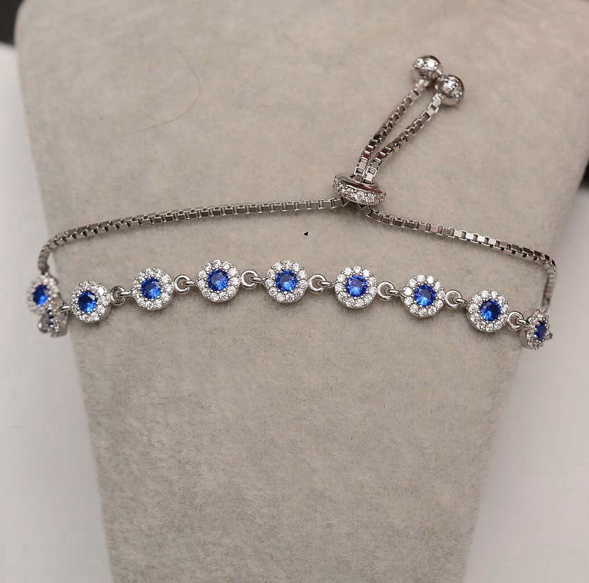 Bratara din Argint 925 Blue Eye Crystal Link