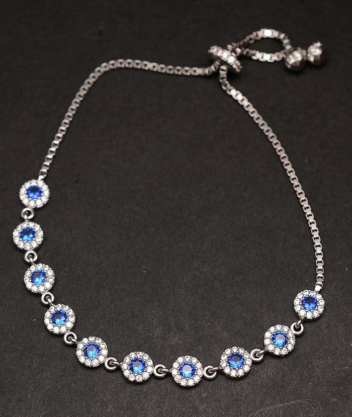 Bratara din Argint 925 Blue Eye Crystal Link