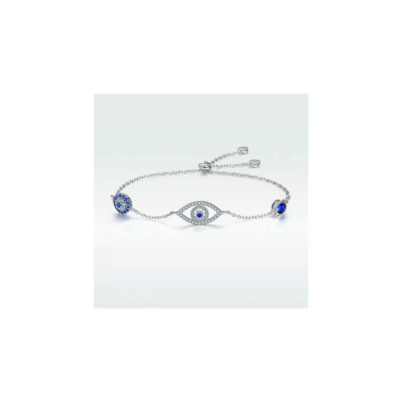 Bratara din argint Blue Eye Crystal Link, Argint 925, Pentru Femei