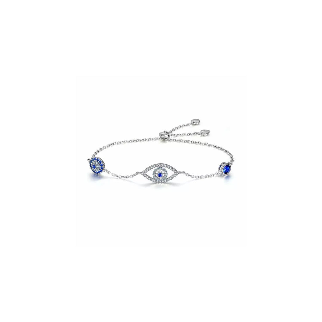 Bratara din argint Blue Eye Crystal Link, Argint 925, Pentru Femei