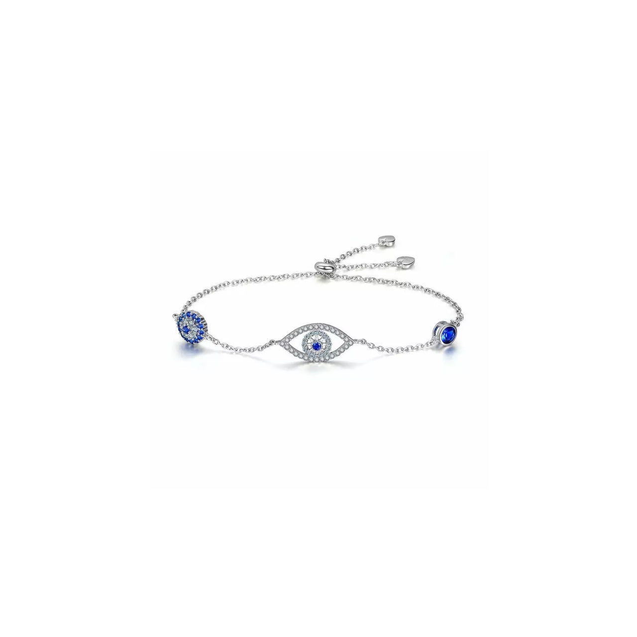 Bratara din argint Blue Eye Crystal Link, Argint 925, Pentru Femei