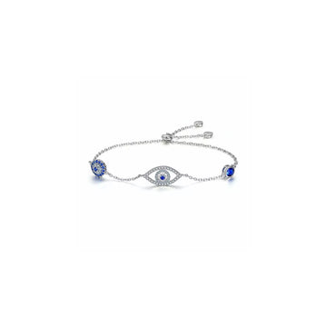 Bratara din argint Blue Eye Crystal Link, Argint 925, Pentru Femei