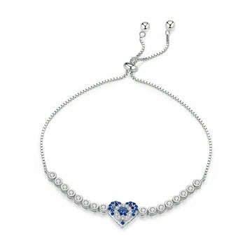 Bratara din argint Blue Heart Tennis, Argint 925, Pentru Femei 4.65g