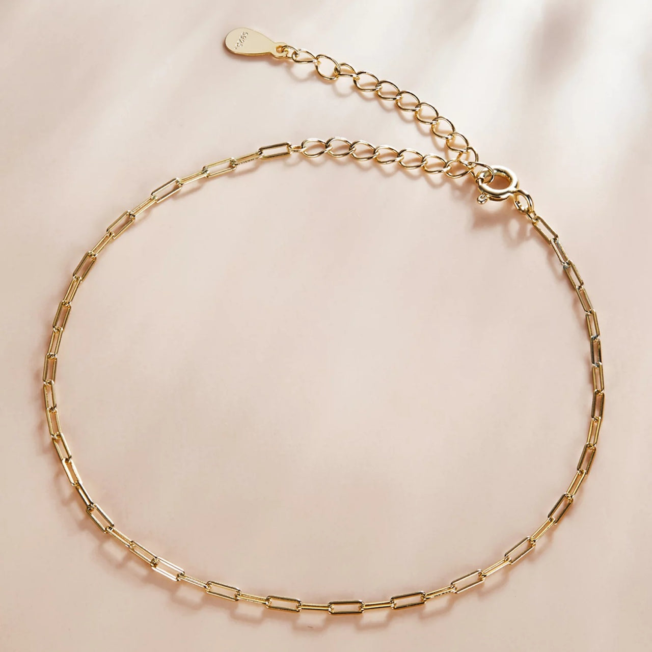 Bratara din argint Chain Bracelet Golden, Argint 925, Pentru Femei