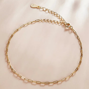 Bratara din argint Chain Bracelet Golden, Argint 925, Pentru Femei