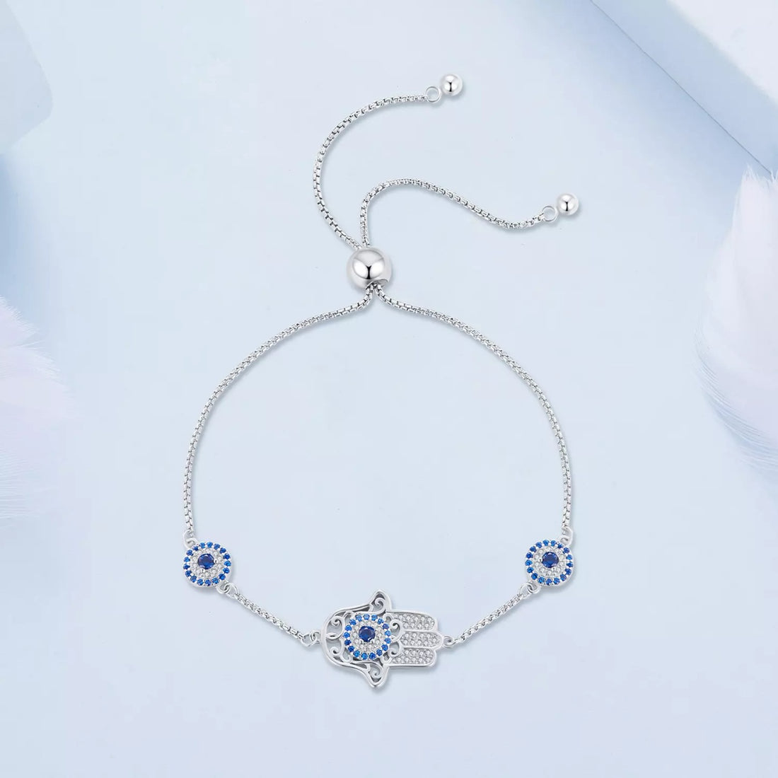 Bratara din argint Crystal Hamsa, Argint 925, Pentru Femei
