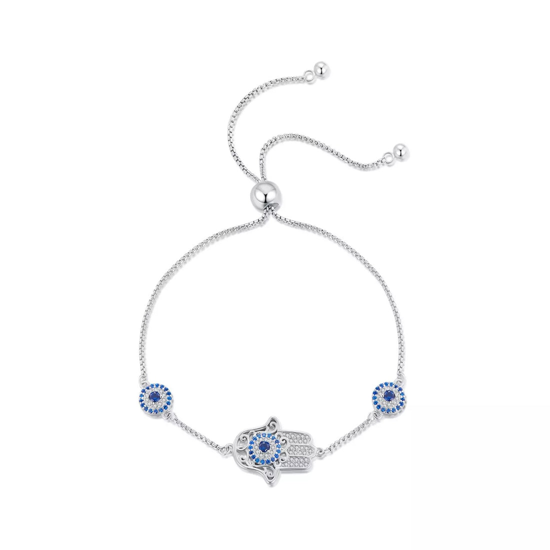 Bratara din argint Crystal Hamsa, Argint 925, Pentru Femei