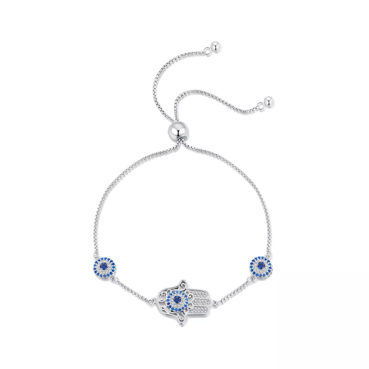 Bratara din argint Crystal Hamsa, Argint 925, Pentru Femei