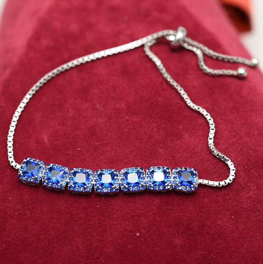 Bratara Din Argint 925 Cu Elemente Zirconii Blue 5.8g
