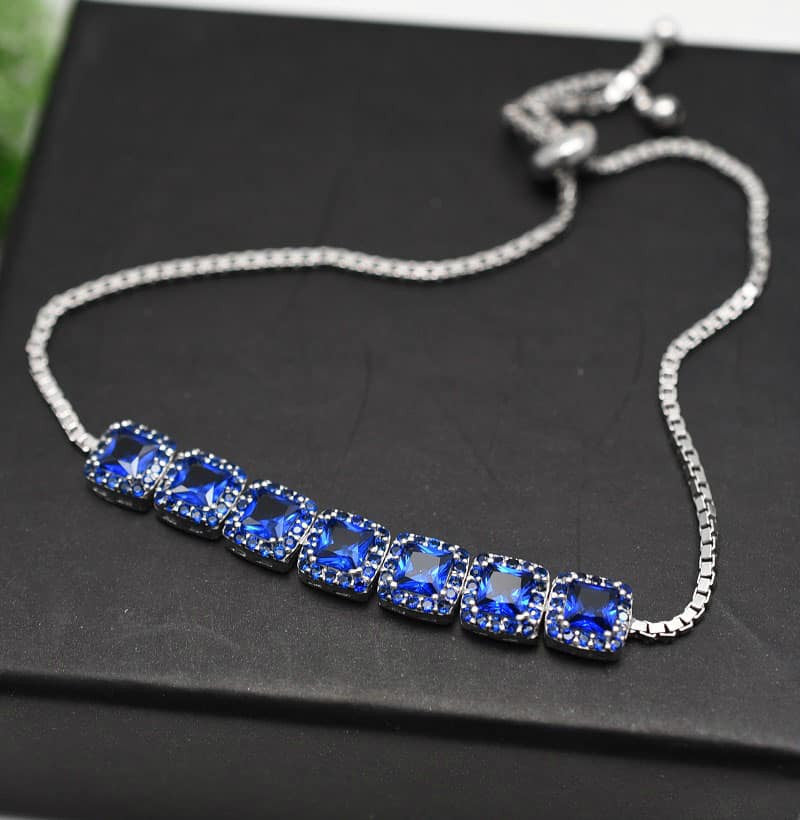 Bratara Din Argint 925 Cu Elemente Zirconii Blue 5.8g