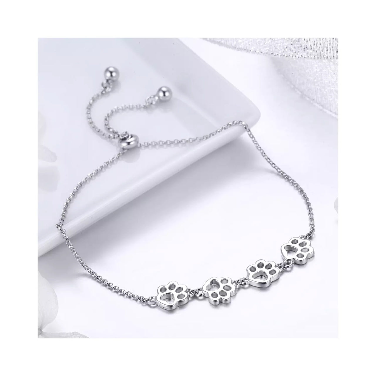 Bratara din argint cu Labute Argintii, Argint 925, Pentru Femei 3.26g