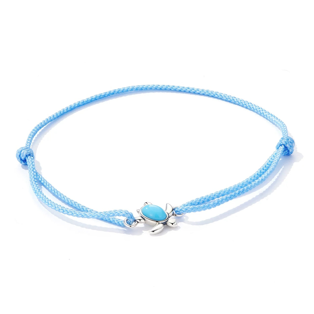 Bratara din argint cu snur Mini Turtle, Argint 925, Pentru Femei