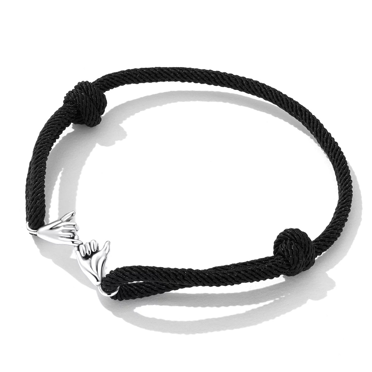 Bratara din argint cu snur Pinky Promise, Argint 925, Pentru Femei