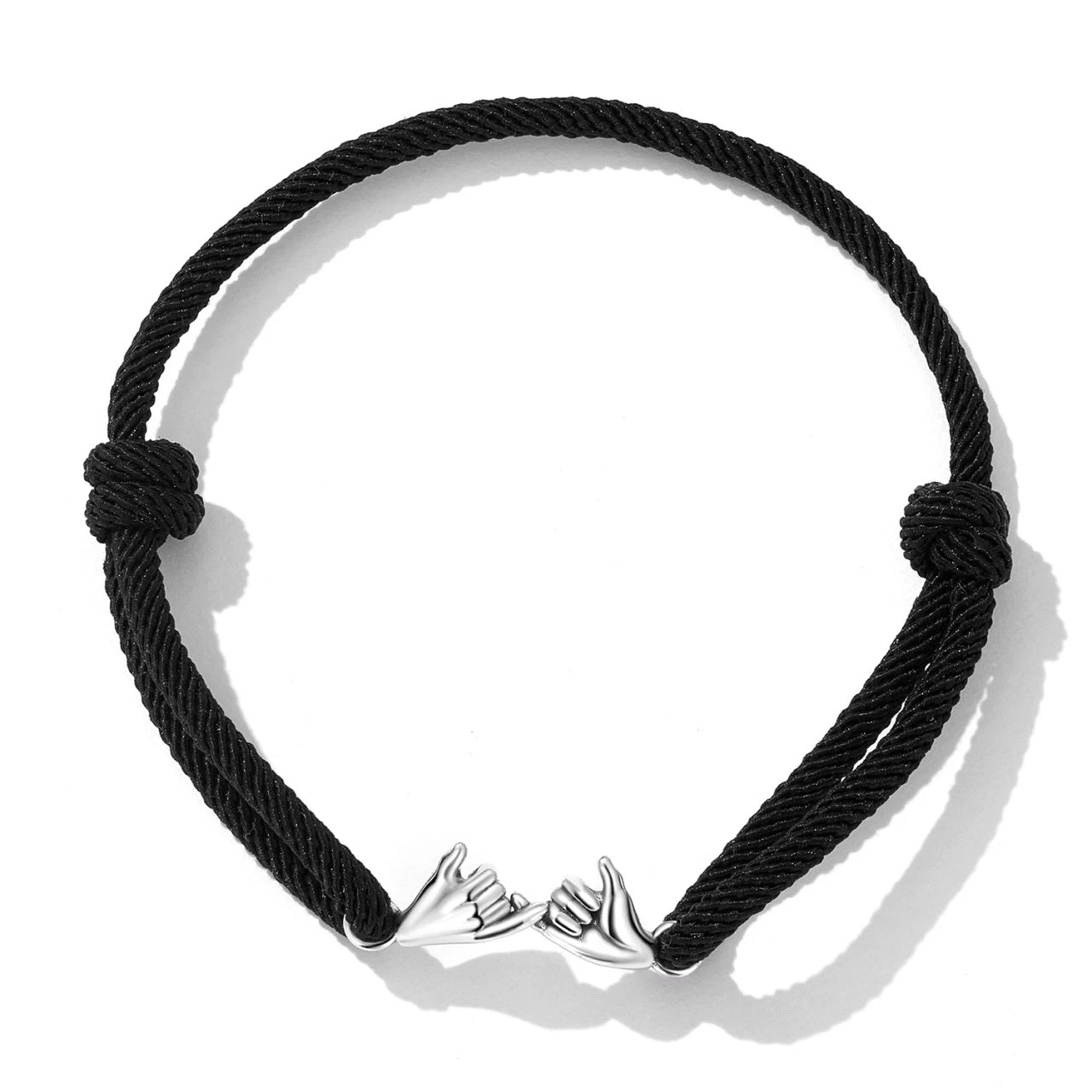 Bratara din argint cu snur Pinky Promise, Argint 925, Pentru Femei