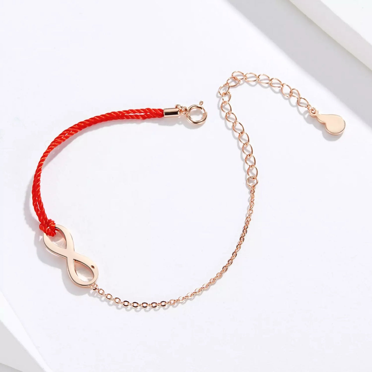Bratara din argint cu snur Rose Gold Infinite, Argint 925, Pentru Femei 1.76g