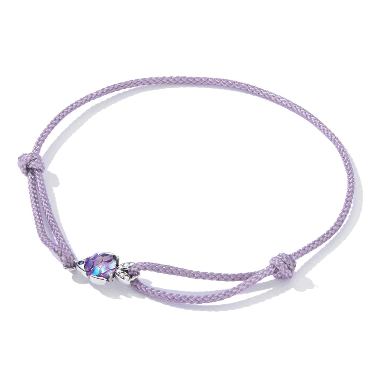 Bratara din argint cu snur Round Fish, Argint 925, Pentru Femei