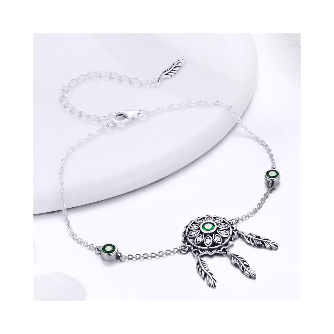 Bratara din argint Dream Catcher green, Argint 925, Pentru Femei