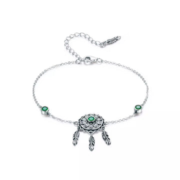 Bratara din argint Dream Catcher green, Argint 925, Pentru Femei