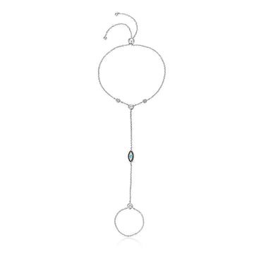 Bratara din argint Fancy Chain Ring, Argint 925, Pentru Femei