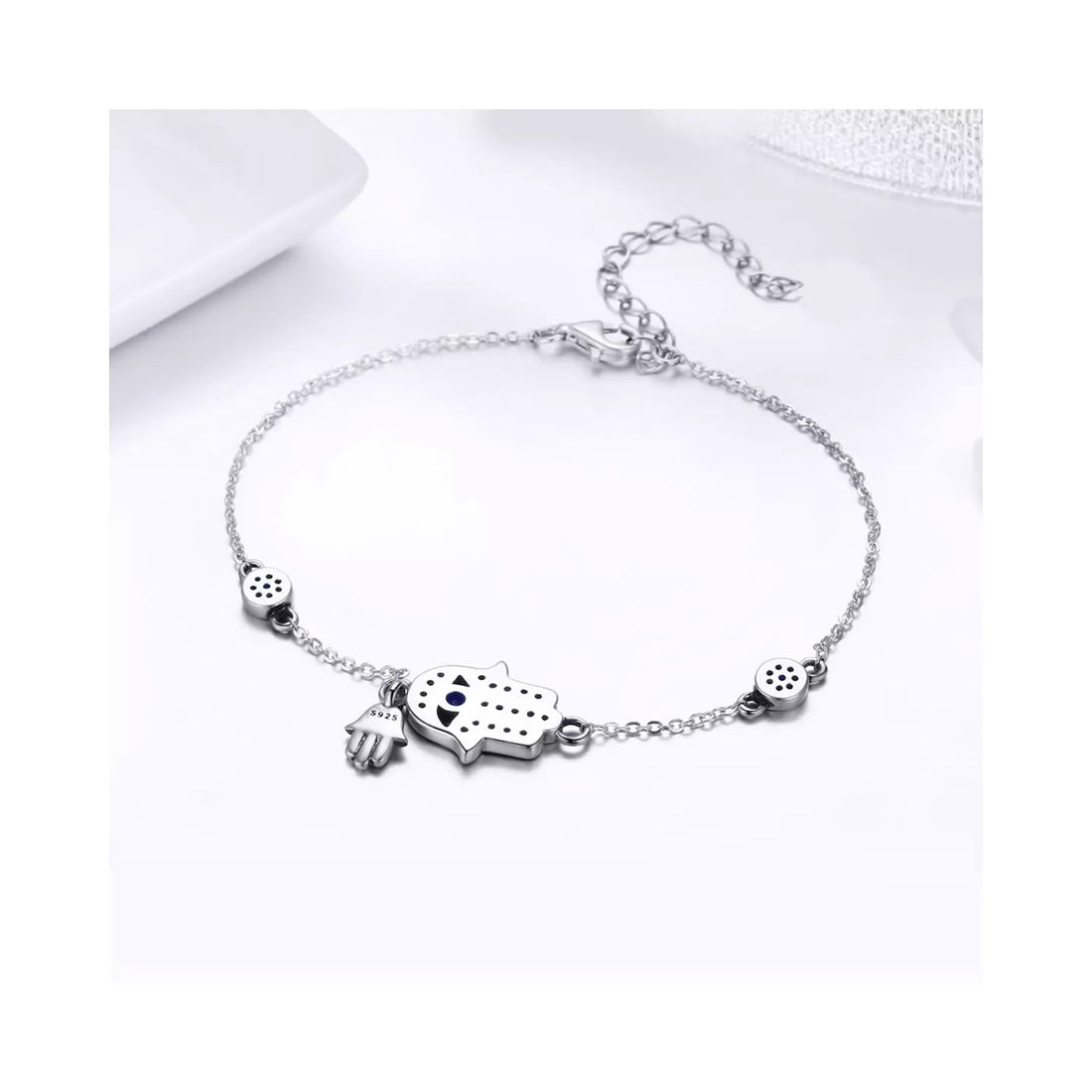 Bratara din argint Fatima Hand Chain, Argint 925, Pentru Femei