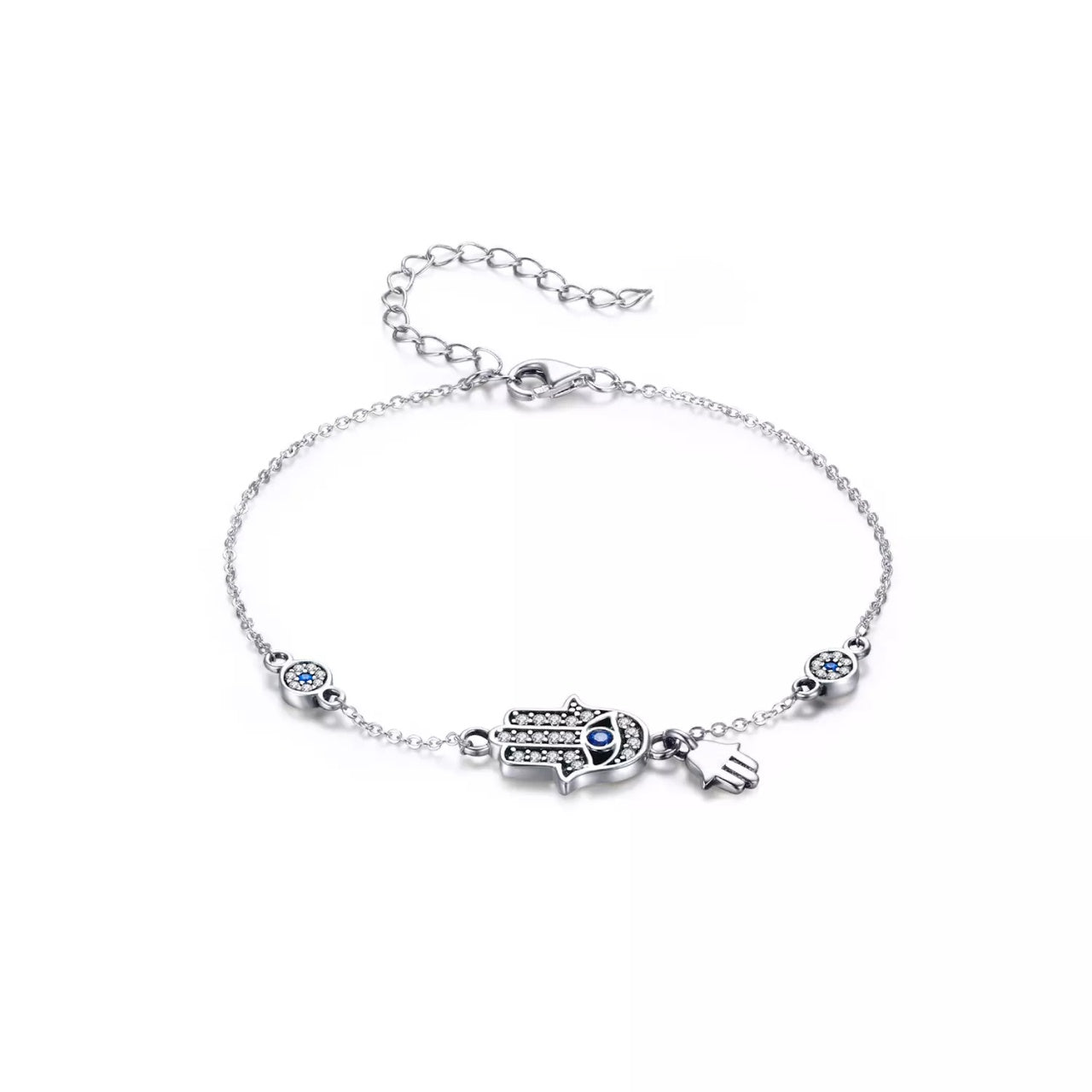 Bratara din argint Fatima Hand Chain, Argint 925, Pentru Femei