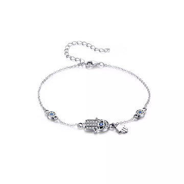 Bratara din argint Fatima Hand Chain, Argint 925, Pentru Femei
