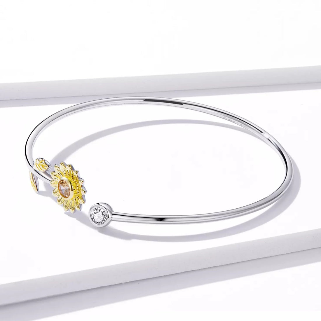 Bratara din argint fixa Shiny Sunflower, Argint 925, Pentru Femei 5.14g