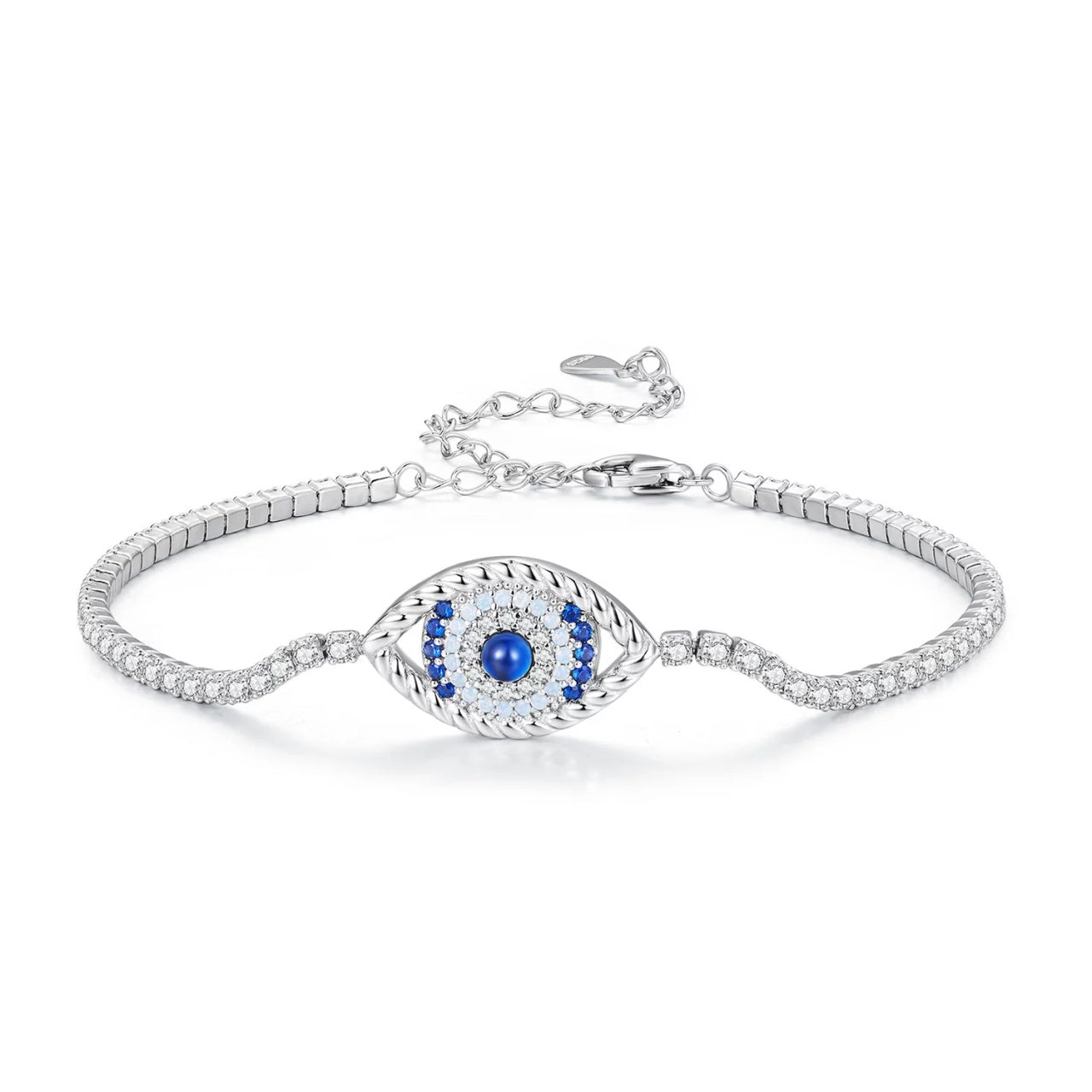 Bratara din argint Glamour Blue Eye, Argint 925, Pentru Femei 4.68g